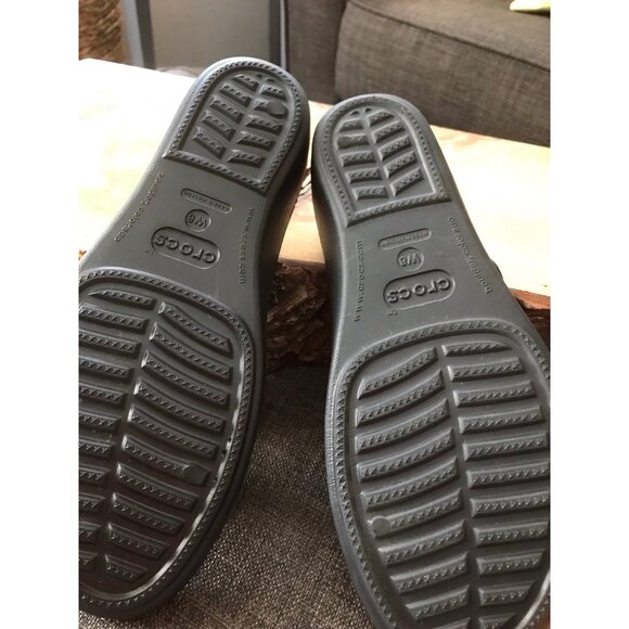 Womens Patrica Crocs Wedge Sandals Black size 8 strappy - Picture 10 of 11